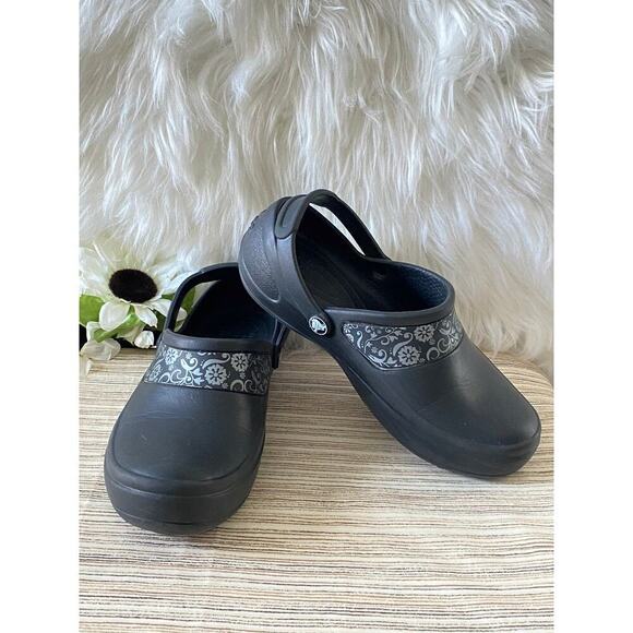 Crocs Womens Sling Backs Ankle Strap Flower Pattern US 6 Summer Sandal Clogs - Picture 3 of 9